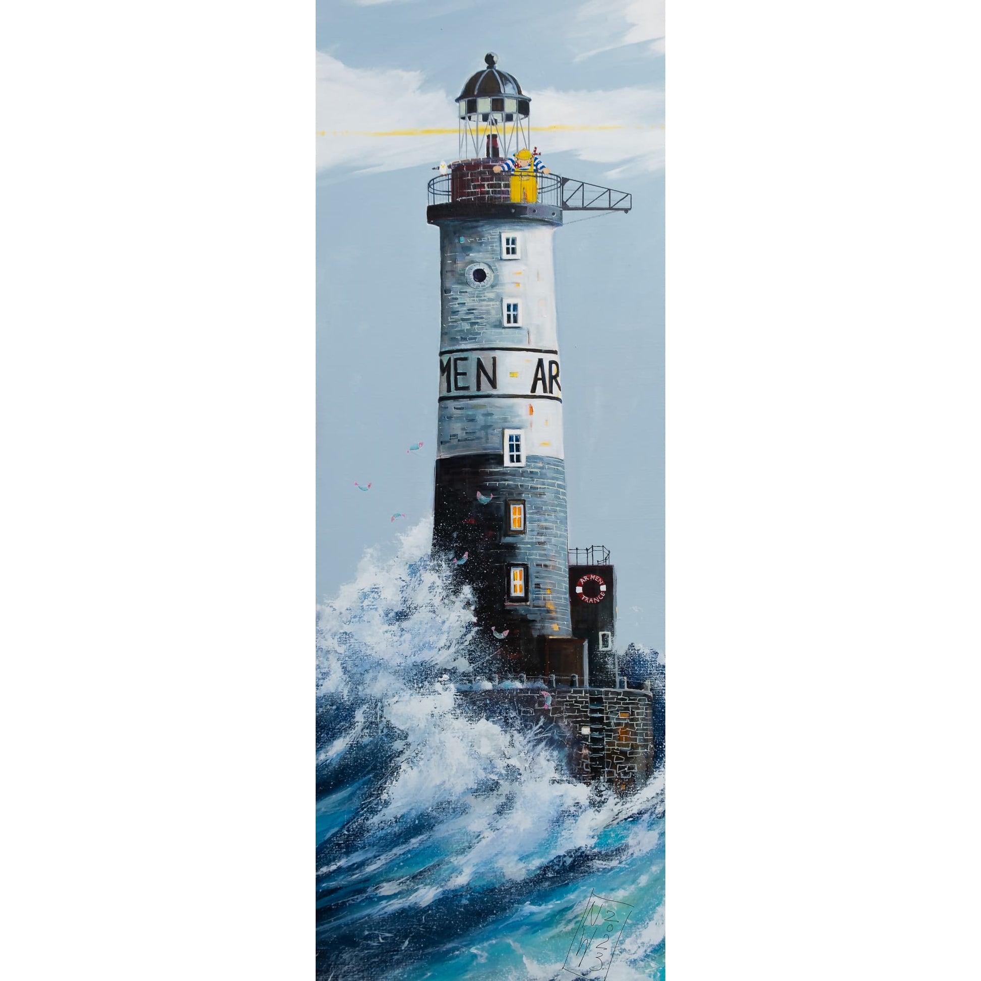 Ar Men - der Leuchtturm Bretagne - Leinwanddruck auf Keilrahmen - Atelier am Meer 